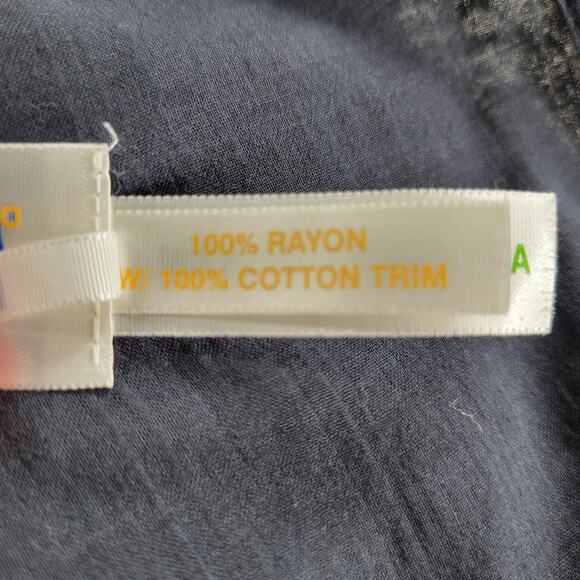 VTG Jams World Voile Zabiscus Dress Womens L Black White Rare Print Side Slit - Picture 3 of 14